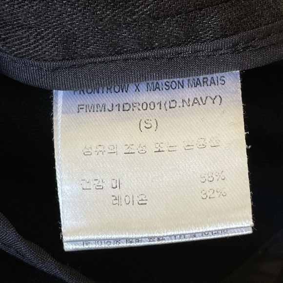 Frontrow Maison Marais Sablier Linen Blend Pleated Midi Shirt Dress Navy Small - Picture 16 of 16